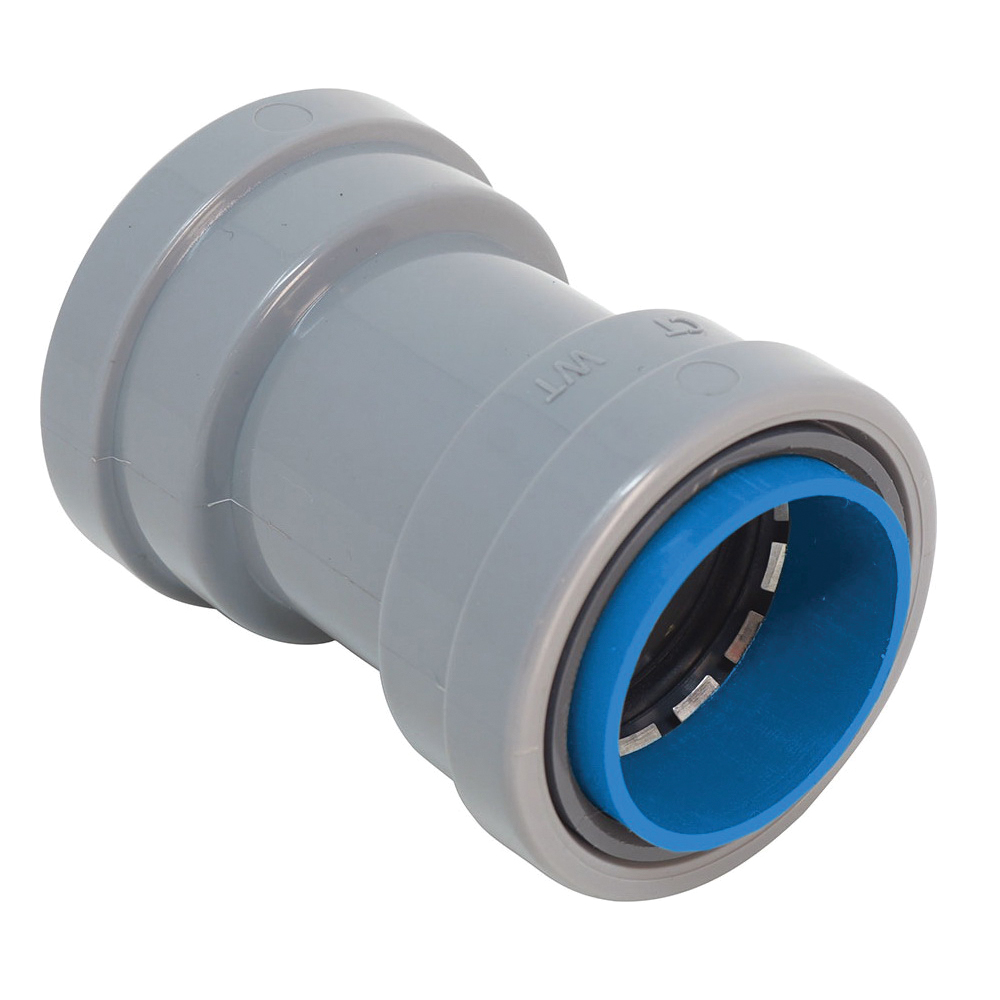 Southwire SIMPush 65083403 Conduit Coupling, 1/2 in Push-In, 1.41 in Dia, 2.32 in L, PVC