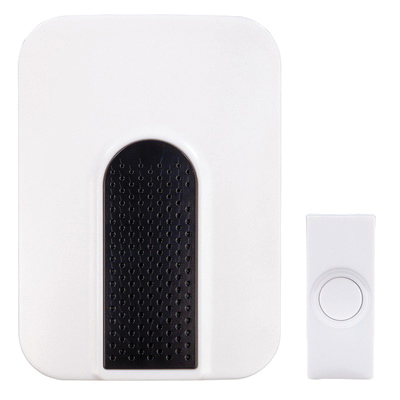 18000324-R Doorbell Kit, Wireless, 85 dB, Black/White