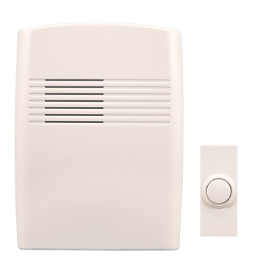 SL-7753-02 Doorbell Kit, Wireless, Ding, Ding-Dong, Westminster Tone, 75 dB, Off-White