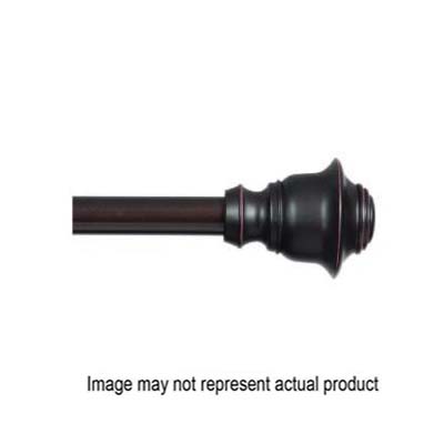 Fast Fit Series KN75242 Curtain Rod, 5/8 in Dia, 36 to 66 in L, Steel, Weathered Brown