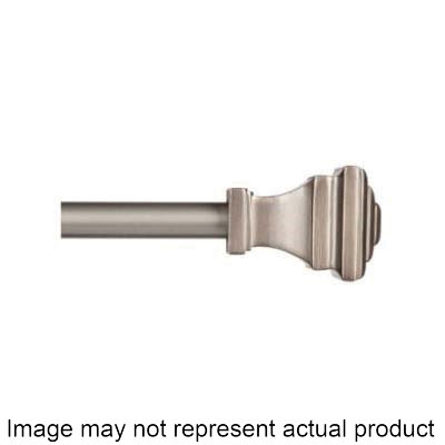 Fast Fit Series KN75244 Curtain Rod, 5/8 in Dia, 36 to 66 in L, Steel, Pewter
