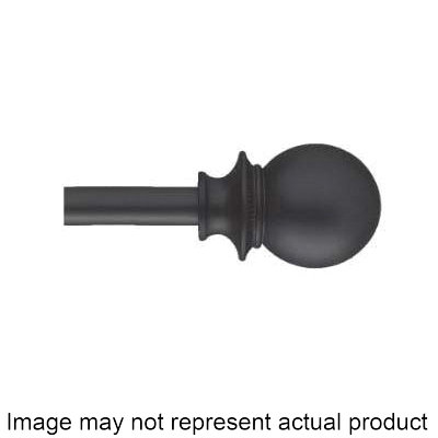 Fast Fit Series KN75216 Curtain Rod, 5/8 in Dia, 36 to 66 in L, Steel, Brown, Oil-Rubbed Bronze