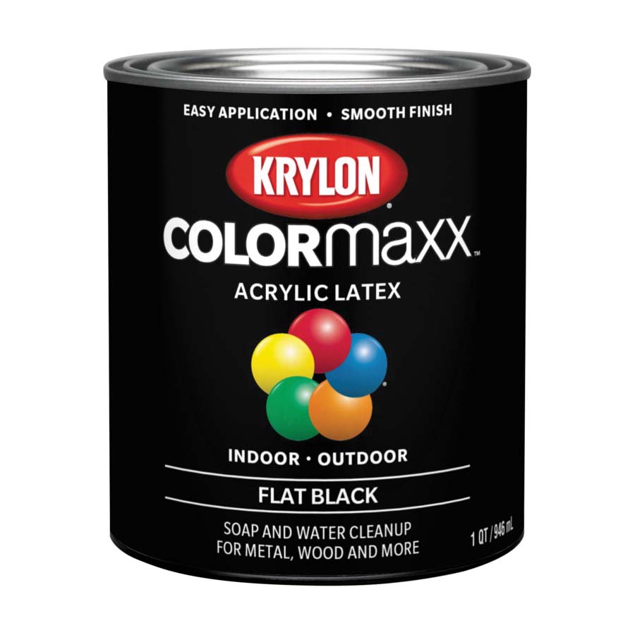 K05647007 Paint, Flat Sheen, Black, 32 oz, 100 sq-ft Coverage Area