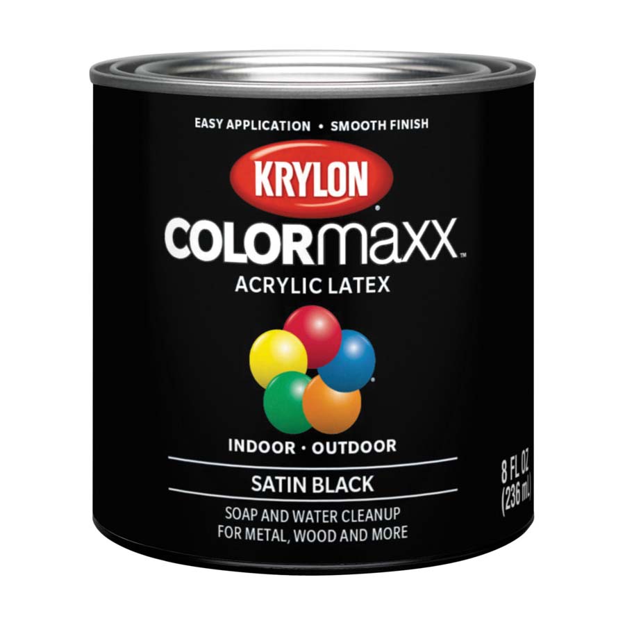 K05613007 Paint, Satin, Black, 8 oz, 25 sq-ft Coverage Area