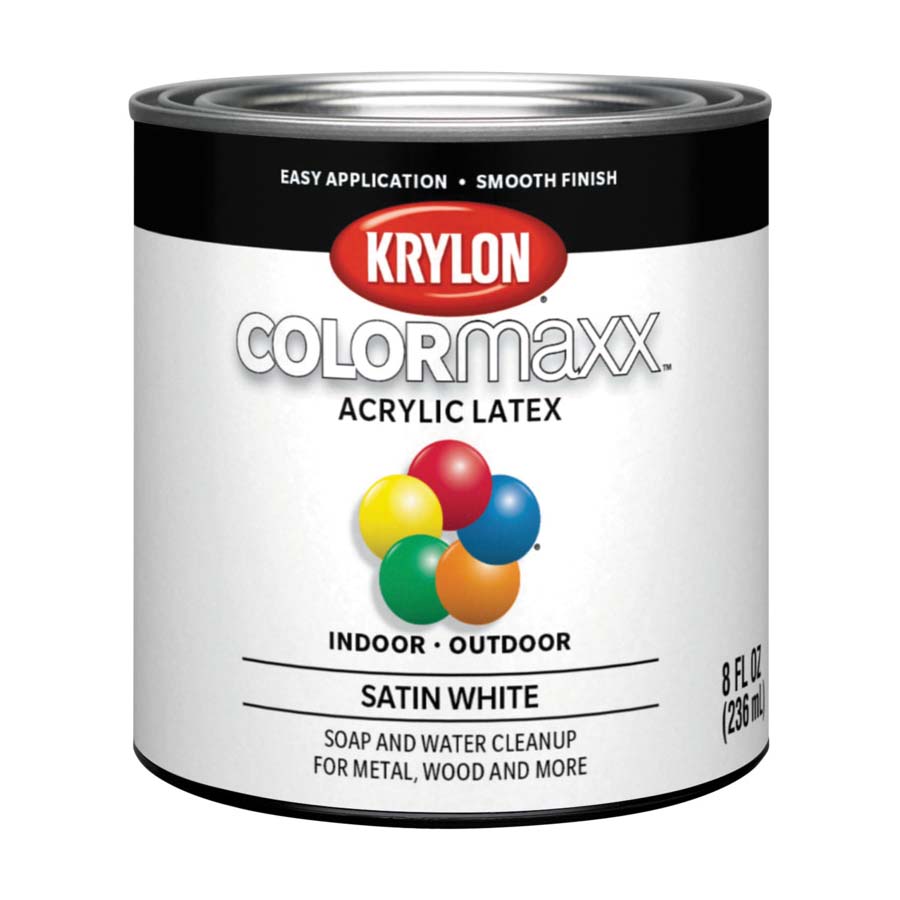 K05615007 Paint, Satin, White, 8 oz, 25 sq-ft Coverage Area