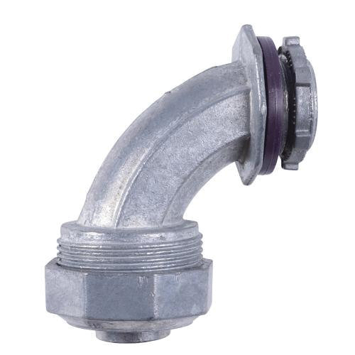 65705B Flex Conduit Connector, 3/8 in Snap-In, Steel, Gray