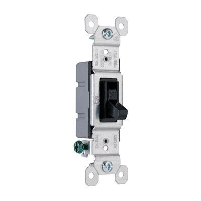 660BKG Toggle Switch, 1-Pole, 15 A, 120 V, Side Wire Terminal, Black