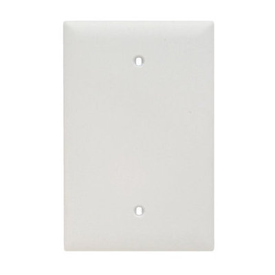 Legrand TradeMaster TPJ13W Blank Wallplate, 5.06 in L, 3.31 in W, 0.07 in Thick, 1 -Gang, Nylon, White, Matte