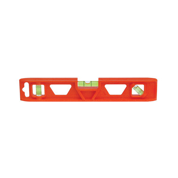 1402-0900 Torpedo Level, 9 in L, 3-Vial, Structo-Cast, Orange