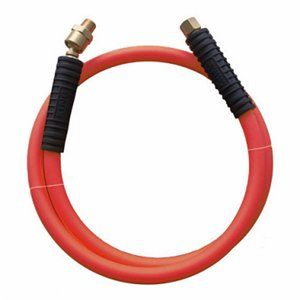 Master Mechanic 1315S350-R Whip Hose, 3/8 in OD, 6 ft L, MNPT, Rubber