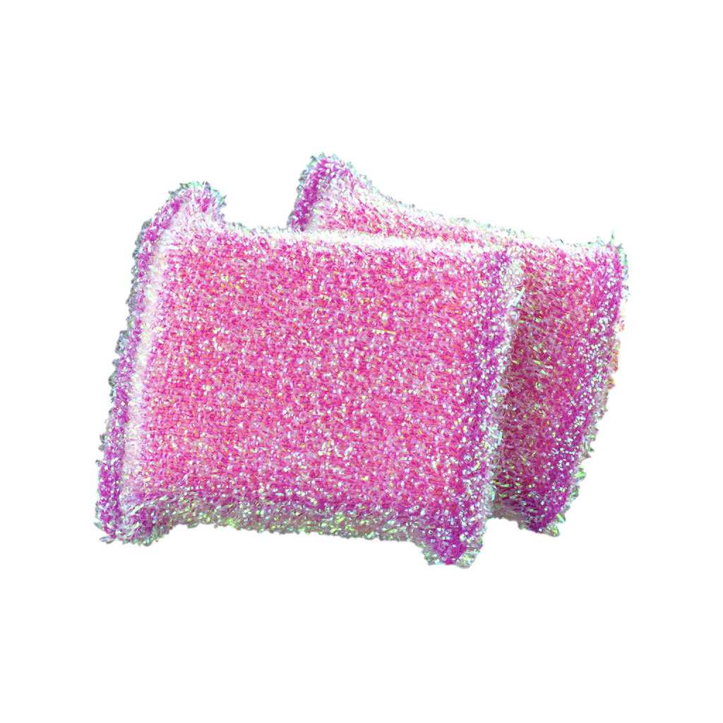 Casabella 8511305 Sparkle Scrub Sponge, 3-1/2 in L, 4-1/4 in W, 1-1/8 in Thick, Lime/Orange/Plum - 3