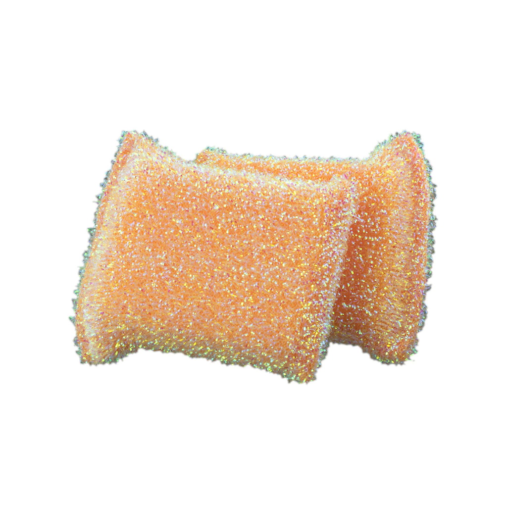 Casabella 8511305 Sparkle Scrub Sponge, 3-1/2 in L, 4-1/4 in W, 1-1/8 in Thick, Lime/Orange/Plum - 5