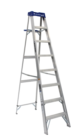 AS2108  8 ft. Step Ladder, 147 in. Max Reach, 7-Step, 250 lb, Type I Duty Rating, Aluminum