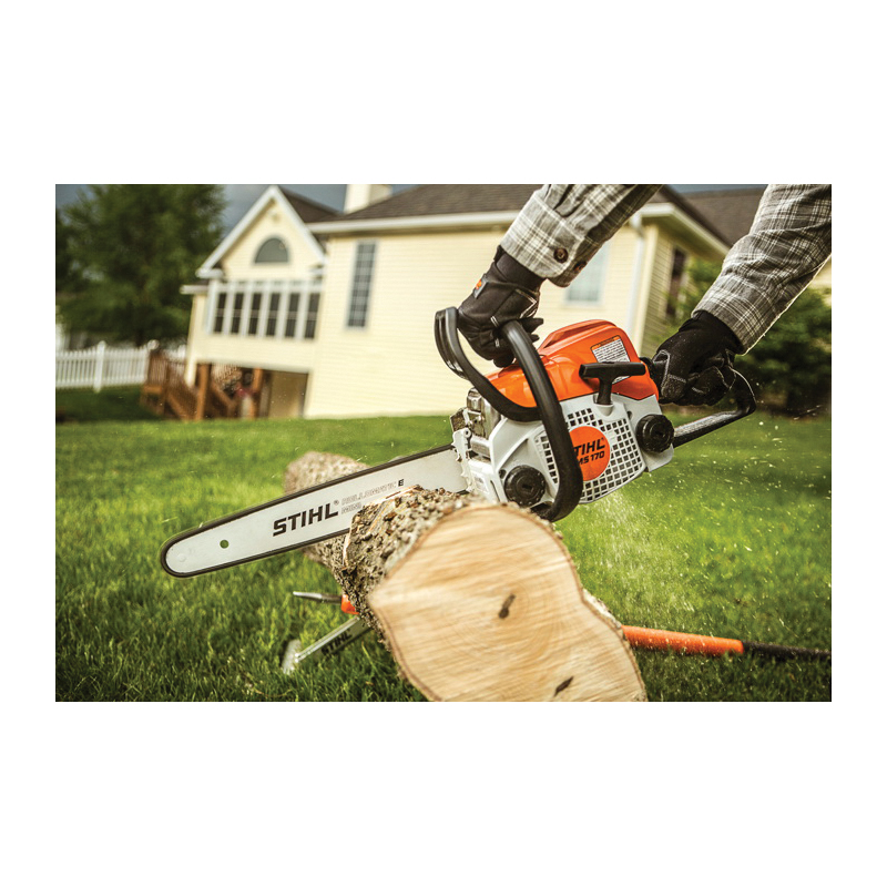 STIHL MS 170 Series 1130 200 0370 Chainsaw, Gas, 30.1 cc Engine Displacement, 2-Stroke Engine, 16 in L Bar, 3/8 in Pitch - 4
