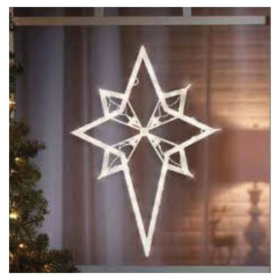 Impact Innovations 95014D Window Decor, 22 in H, Star of Bethlehem, Internal Light and Music