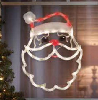 Impact Innovations 95013D Christmas Specialty Decoration, Santa Face Lit, Nylon, Red/White