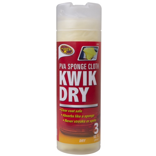 Detailer's Choice 6700 Kwik-Dry Sponge Cloth, 3 in L, 3 in W, PVA, Yellow