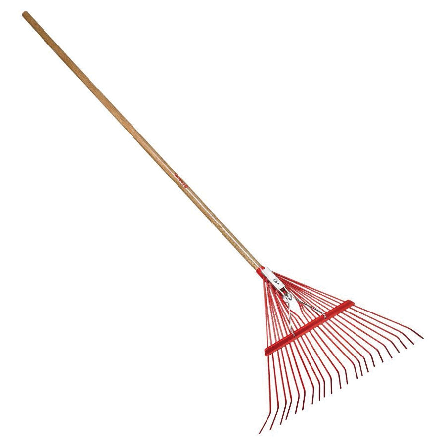 Corona RK 24002 Spring Brace Rake, Metal Tine, 22 in W Tine, 22-Tine, Wood Handle, 54 in L Handle - 2