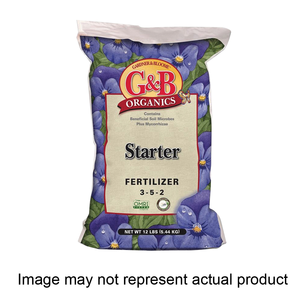 G&B Organics 8638 Starter Fertilizer, 4 lb, Bag, Solid, 3-5-2 N-P-K Ratio