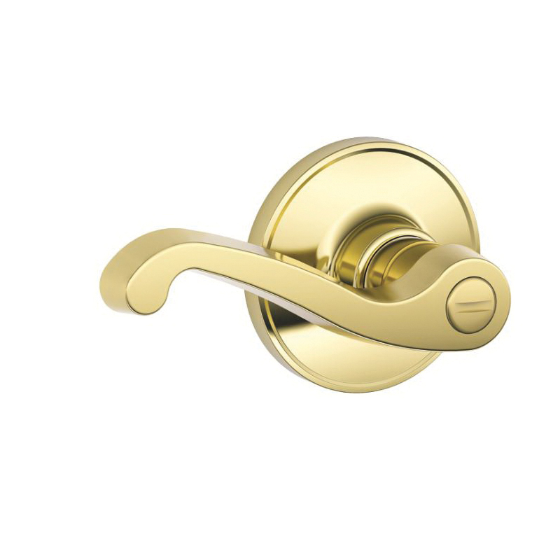 J Series J40V LAS 605 Privacy Lever, Mechanical Lock, Bright Brass, Metal, Residential, 3 Grade