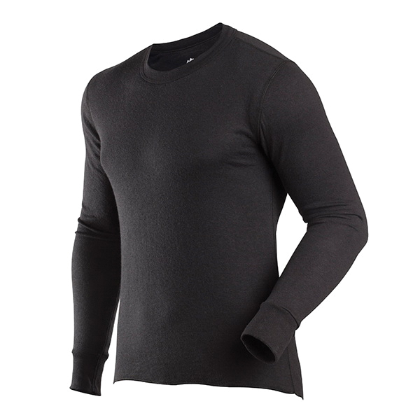 ColdPruf Basic Series 90A-BLK-L Shirt, L, Cotton/Polyester, Black, Fits to Chest Size: 42 to 44 in, Regular - 1