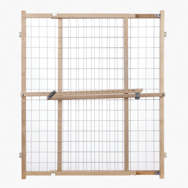 4618A Wire Mesh Gate, Wood, Vinyl-Coated, 32 in H x 29-1/2 to 50 in W Dimensions
