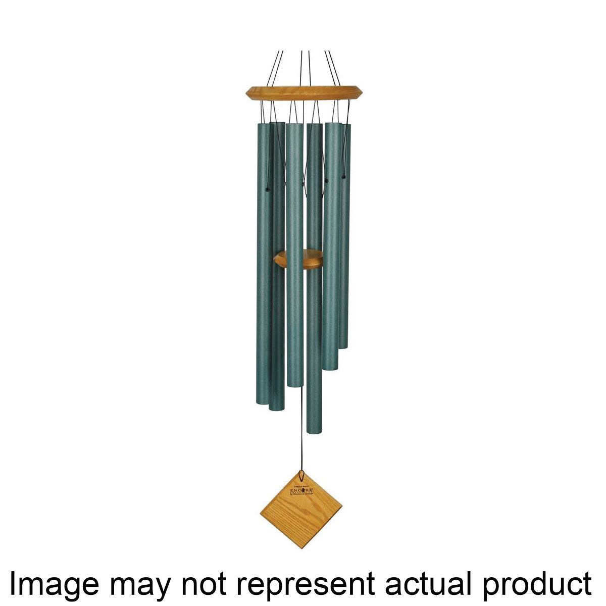 DCV37 Wind Chime, Aluminum/Wood, Verdigris, Cherry, Hanging Mounting