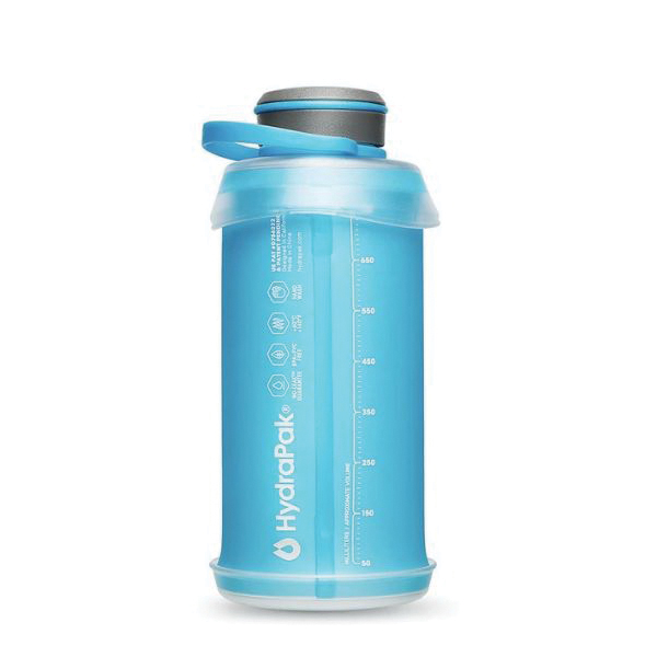 HydraPak Stash G122HP Water Bottle, 750 mL Capacity, Polypropylene/TPU, Malibu Blue - 3