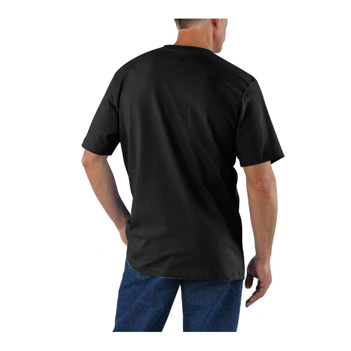 Carhartt K87-BLKREGXLA T-Shirt, XL, Regular, Cotton, Black, Crew Neck Collar, Short Sleeve, Original Fit - 4