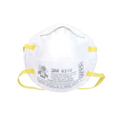 8210PB1-A/8210+ Disposable Non-Valve Respirator, One-Size Mask, 95 % Filter Efficiency, White