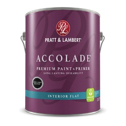 Pratt & Lambert Accolade 0000Z4680-14 Interior Paint, Flat Sheen, Bright White, 31 oz, 400 sq-ft Coverage Area