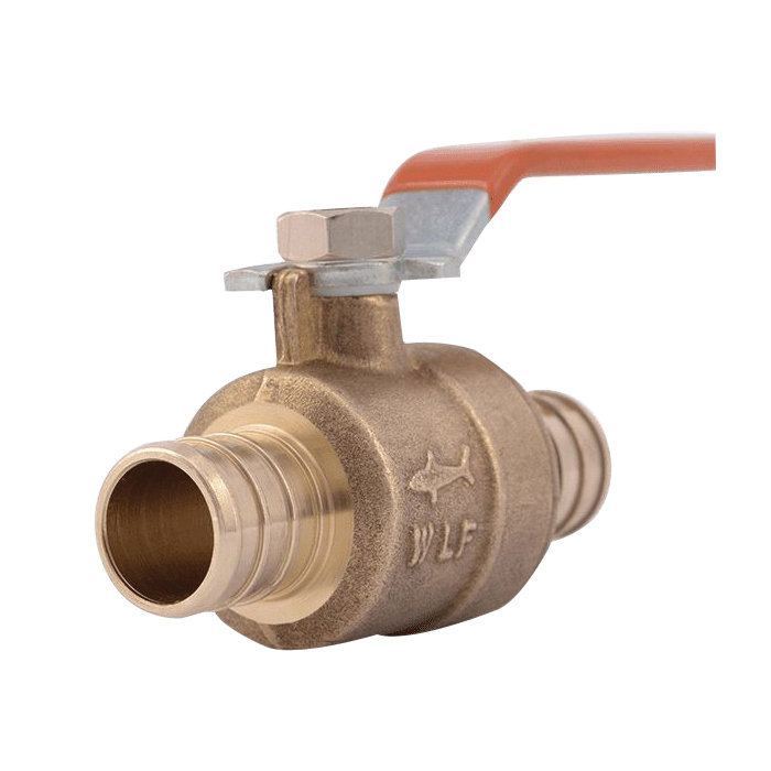 22461LFA Ball Valve, 1/2 in Connection, Barbed x Barbed, 200 psi Pressure, DZR Brass Body