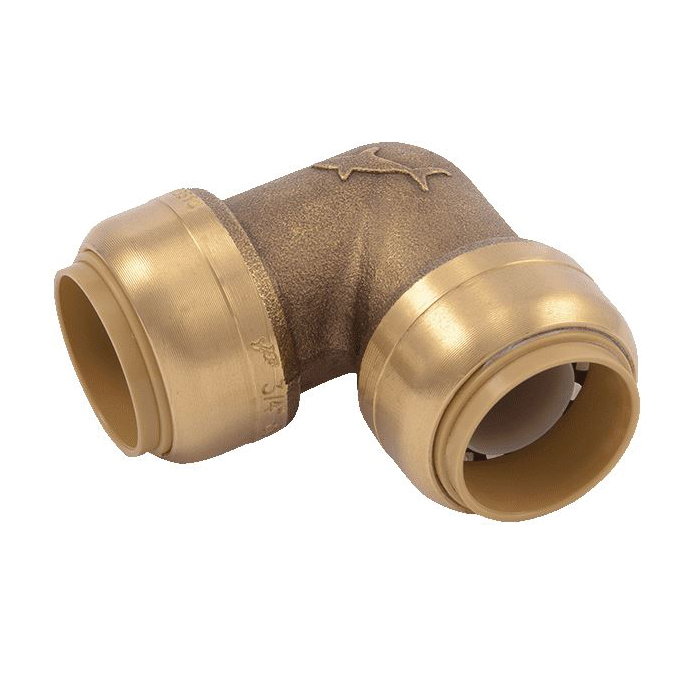 U256LFA4 Pipe Elbow, 3/4 in, 90 deg Angle, Brass, 200 psi Pressure, 4/PK