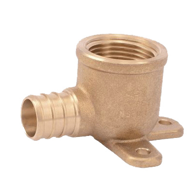 UC340LFA Drop Ear Pipe Elbow, 3/4 in, Barb x FNPT, 90 deg Angle, Brass, 200 psi Pressure