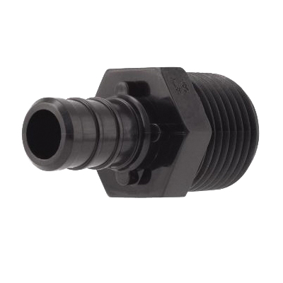 UP120A10 Pipe Adapter, 1/2 in, Barb x MNPT, Polymer, 200 psi Pressure