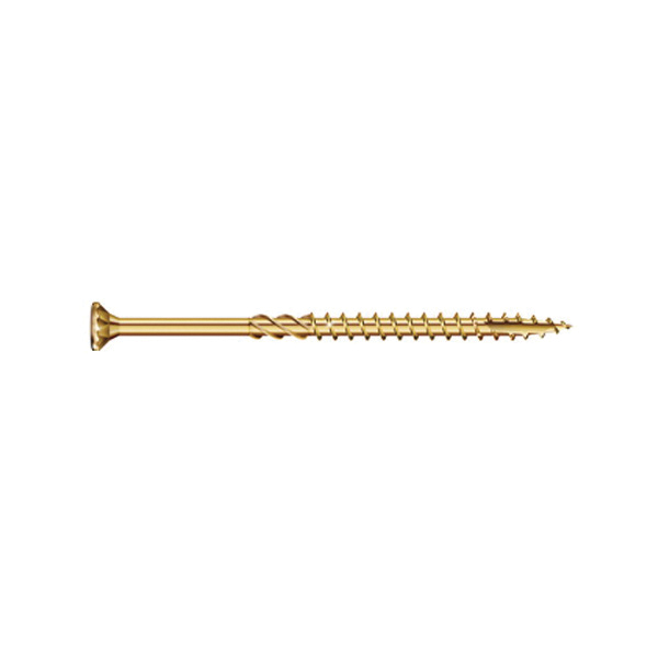R4 103137 Framing and Decking Screw, #10 Thread, 3-1/8 in L, T25 Drive Size, Steel, Bugle Head, Star Drive, 70 PK, Yellow