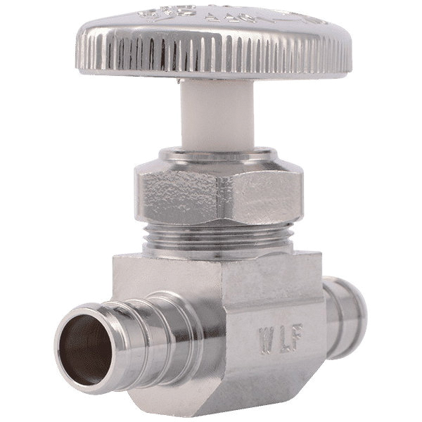 23063LF Straight Stop Valve, 1/2 in Connection, Barbed, 80 psi Pressure, Multi-Turn, Oval Handle Actuator