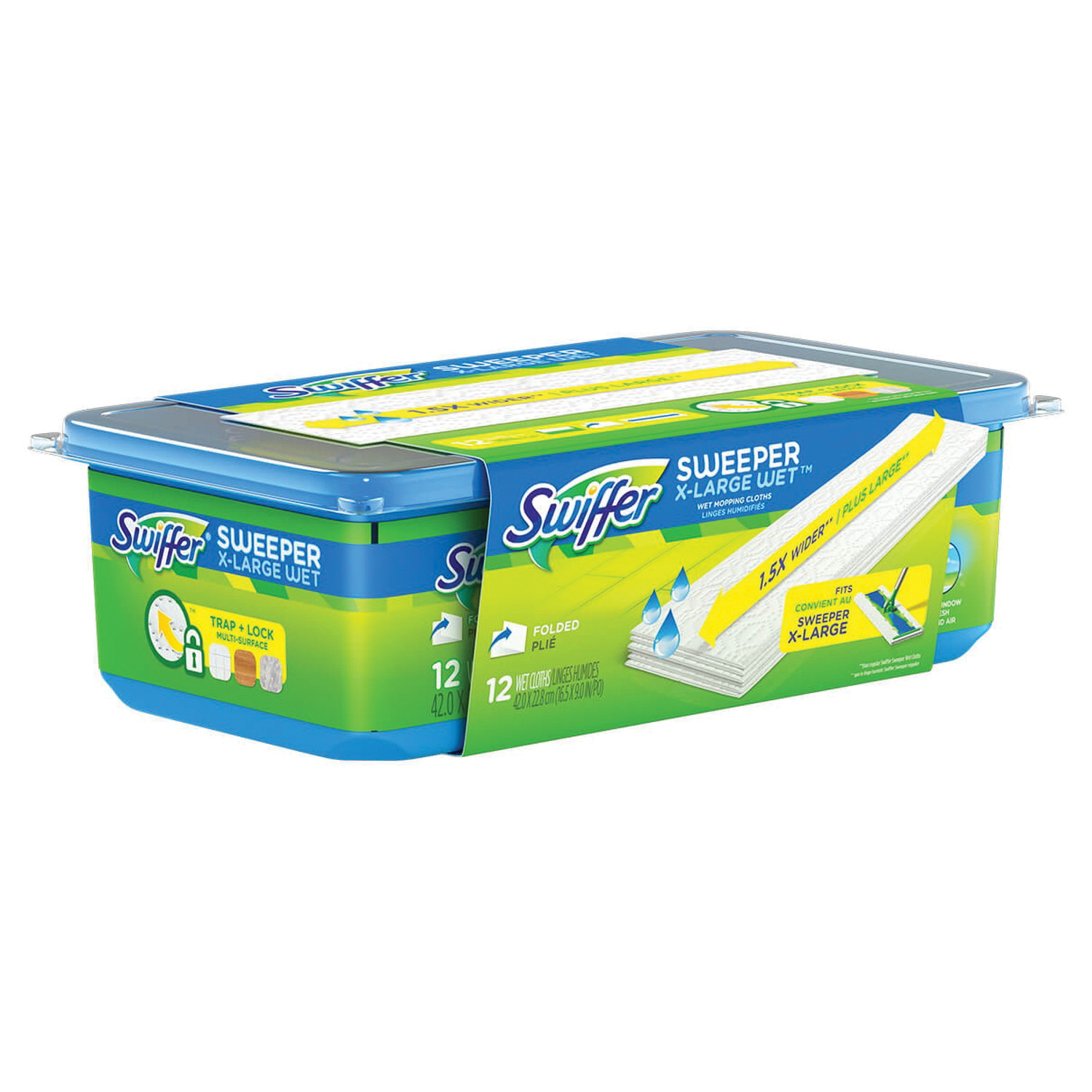 74471 Sweeper Wet Mopping Pad, XL Headband, Cellulose/Polyester/Polypropylene