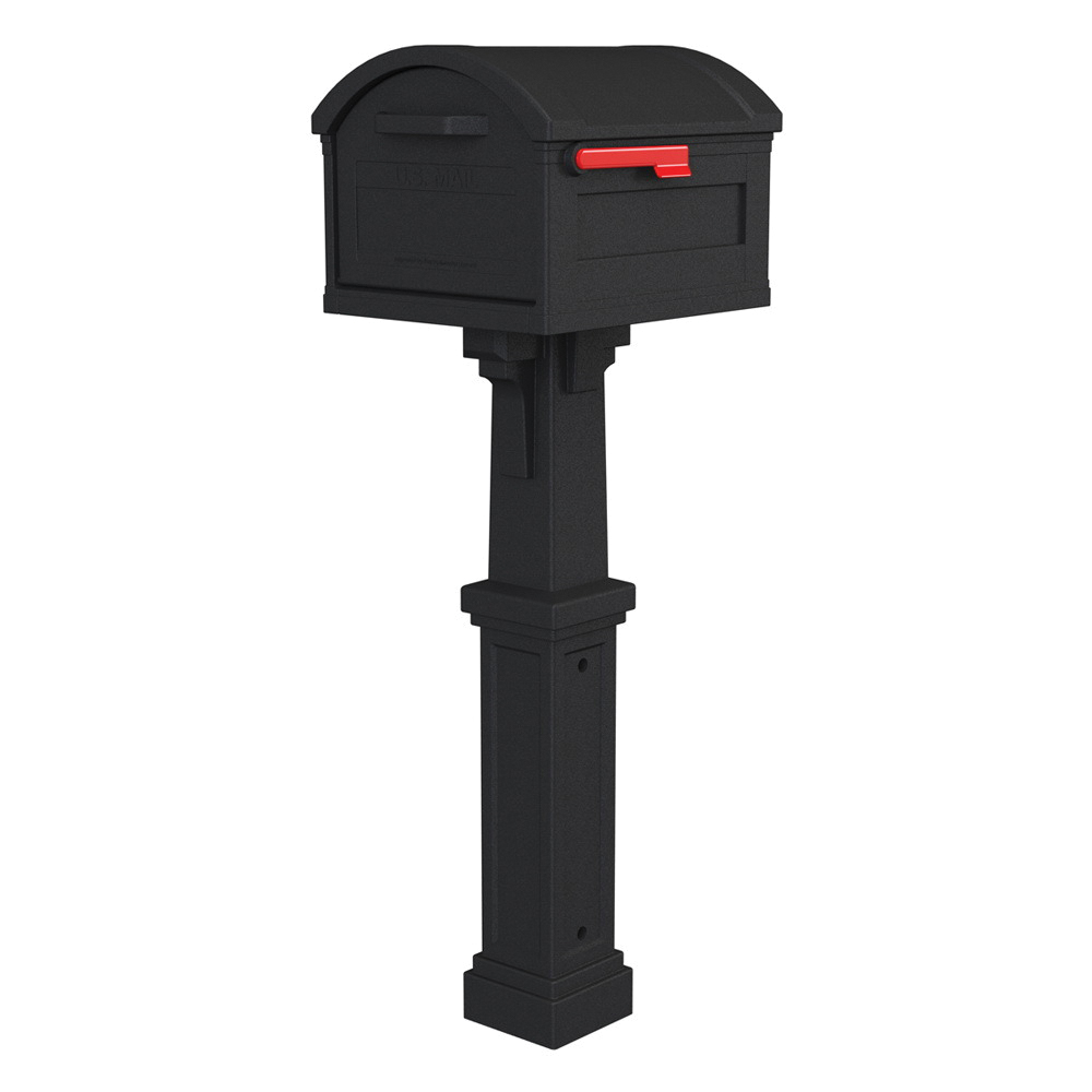 Grand Haven Series GHC40B01 Mailbox Post Combo, 2175 cu-in Mailbo, Plastic Mailbo, 54.12 in H Post