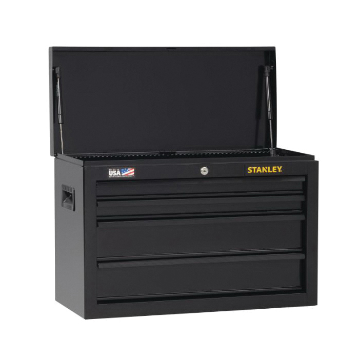 100 Series STST22643BK Tool Chest, 3663 cu-in, 26 in OAW, 17-1/2 in OAH, 12 in OAD, Steel, Black, 4-Drawer