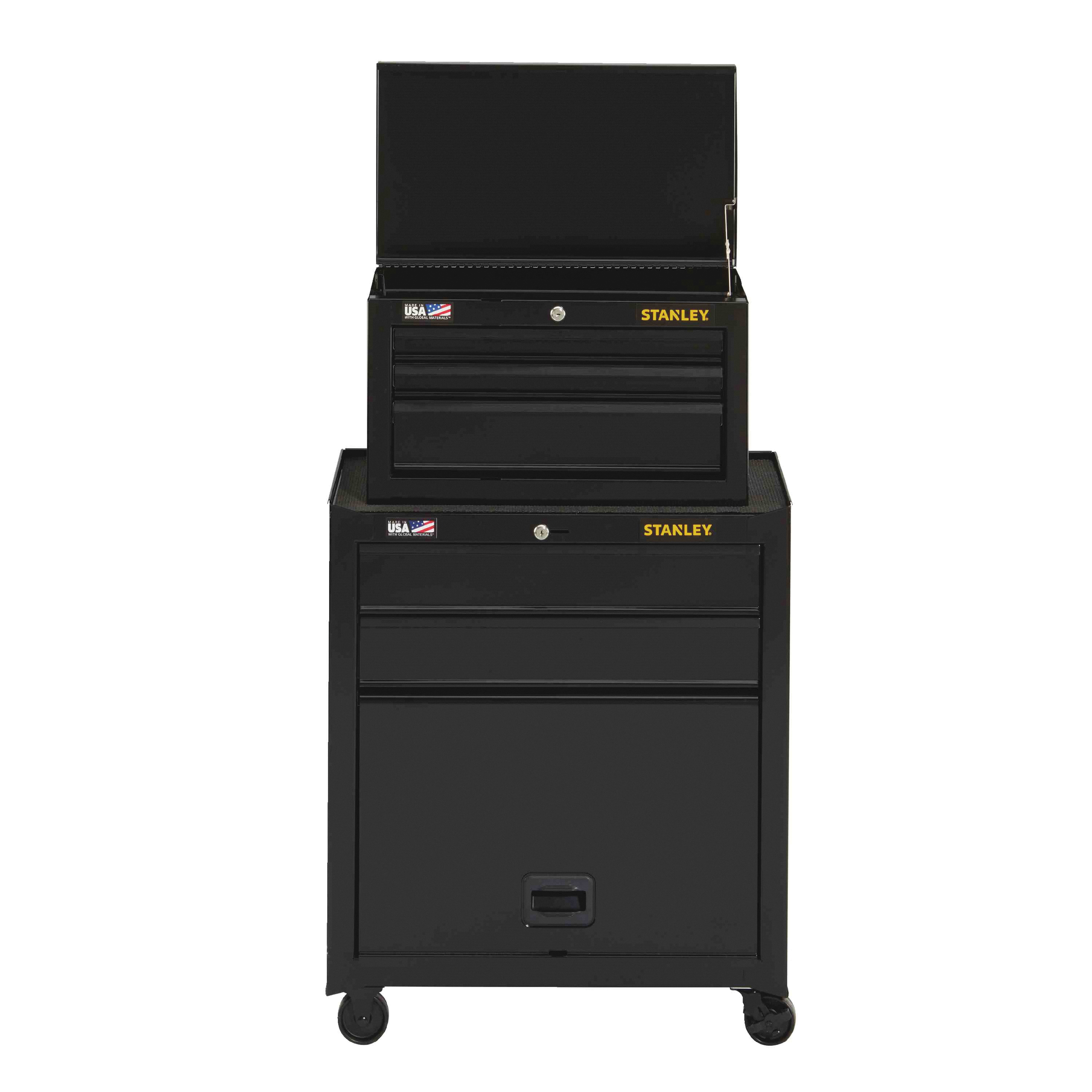 STST22656BK Tool Chest and Cabinet, 10,227 cu-in, 26-1/2 in OAW, 43-1/2 in OAH, 14 in OAD, Steel, Black