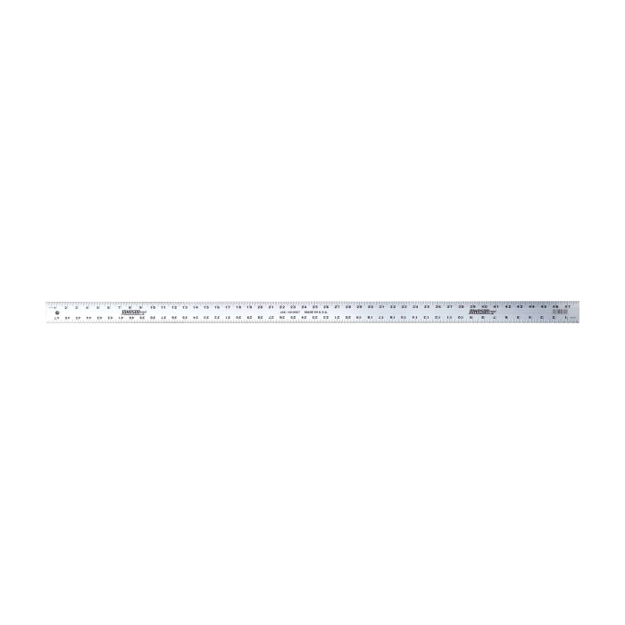 COLORmaxx Series J48 Straight Edge Ruler, 1/8, 1/16 in Graduation, Aluminum, Clear, 2 in W