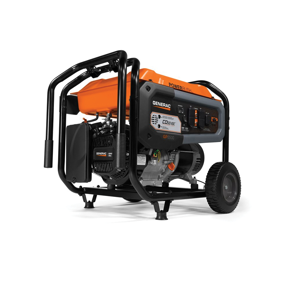 GP Series 7683 Portable Generator, 54.2/27.1 A, 120/240 V, Gasoline, 6.9 gal Tank, 10.5 hr Run Time