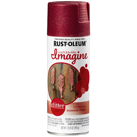 Rust-Oleum Imagine 345705 Craft Spray Paint, Glitter, Red, 10.25 oz, Can