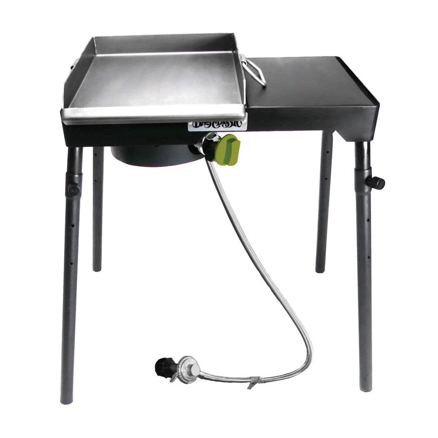 PS115 Patio Stove with Griddle Tapper, 1-Burner, LPG, 30,000 Btu, Manual Ignition, Aluminum/Steel