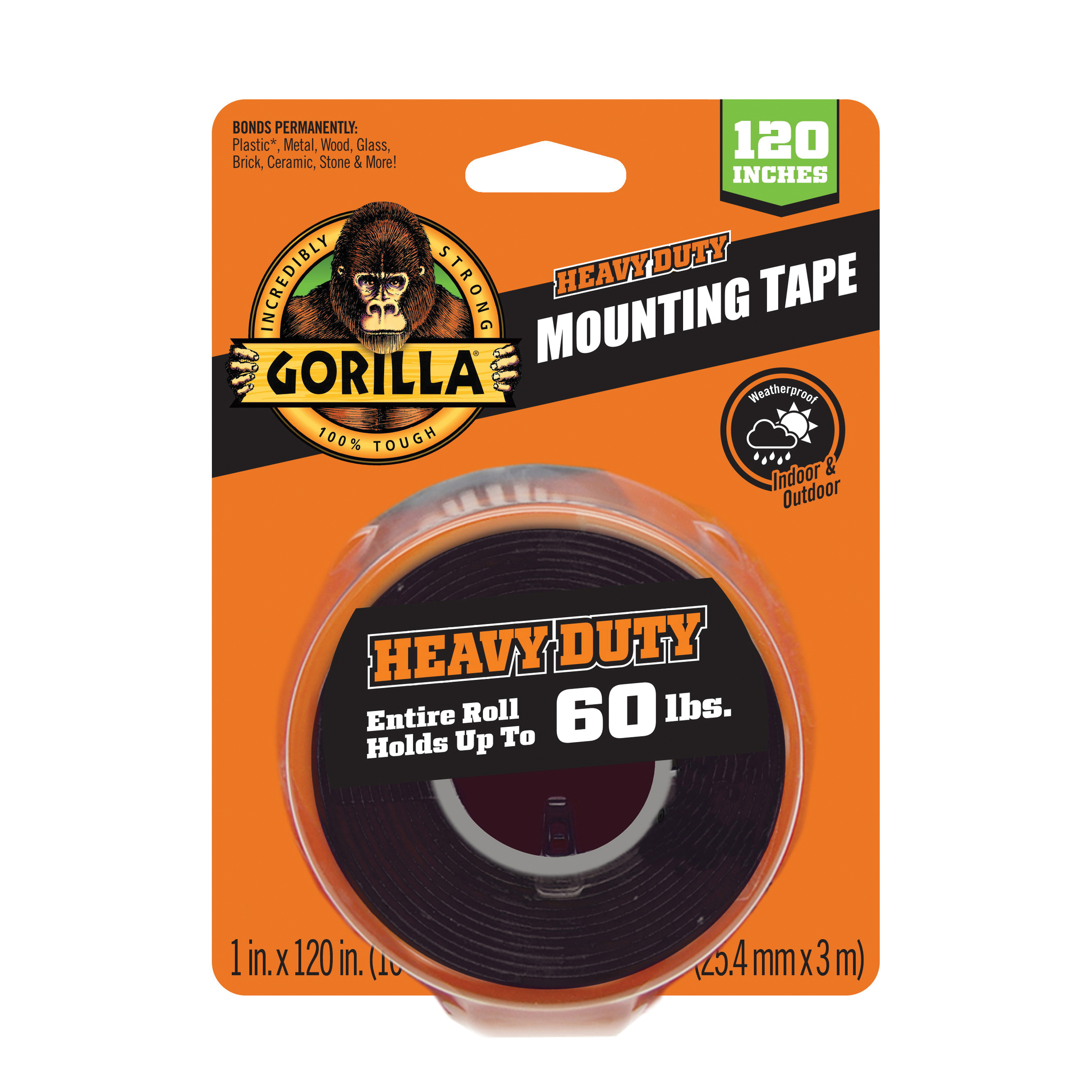 102441 Mounting Tape, 120 in L, 1 in W, Black