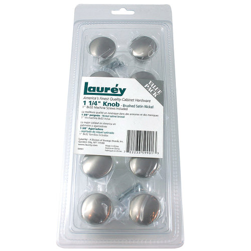59901 Cabinet Knob, 1 in Projection, Zinc, Brushed Satin Nickel