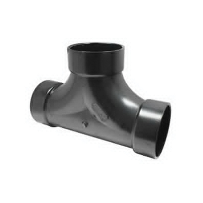 Canplas 103724BC Cleanout Tee, 4 in, Hub, ABS, Black, SCH 40 Schedule