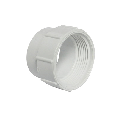 193701AS Cleanout Body with Threaded Plug, 1-1/2 in, Spigot x FNPT, PVC, White