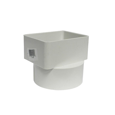 414463BC Downspout Adapter, 3 x 4 in Connection, Hub, PVC, White
